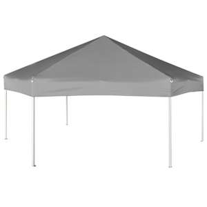 Šestiúhelníkový party stan s 6 stěnami šedý 3,6 x 3,1 m - obrázek 4