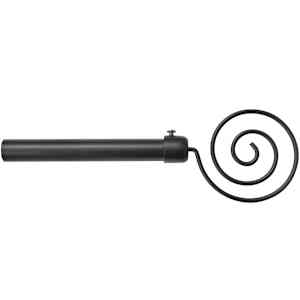 vidaXL Ausziehbare Vorhangstange mit dekorativen Endst&uuml;cken 2 Stk Schwarz