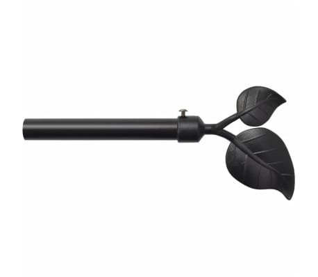 vidaXL Extendable Curtain Rod with Decorative Finials 2 pcs Black