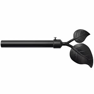 vidaXL Gordijnroede met decoratieve uiteindes 2 stuks zwart