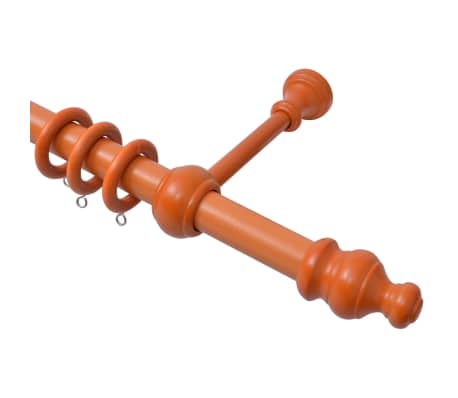 Vidaxl Curtain Rod With Decorative Finials 2 Pcs Wood Cherry