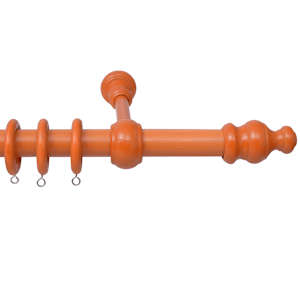 vidaXL gardinstang med dekorative endeknopper 2 stk. tr&aelig; kirseb&aelig;rfarvet
