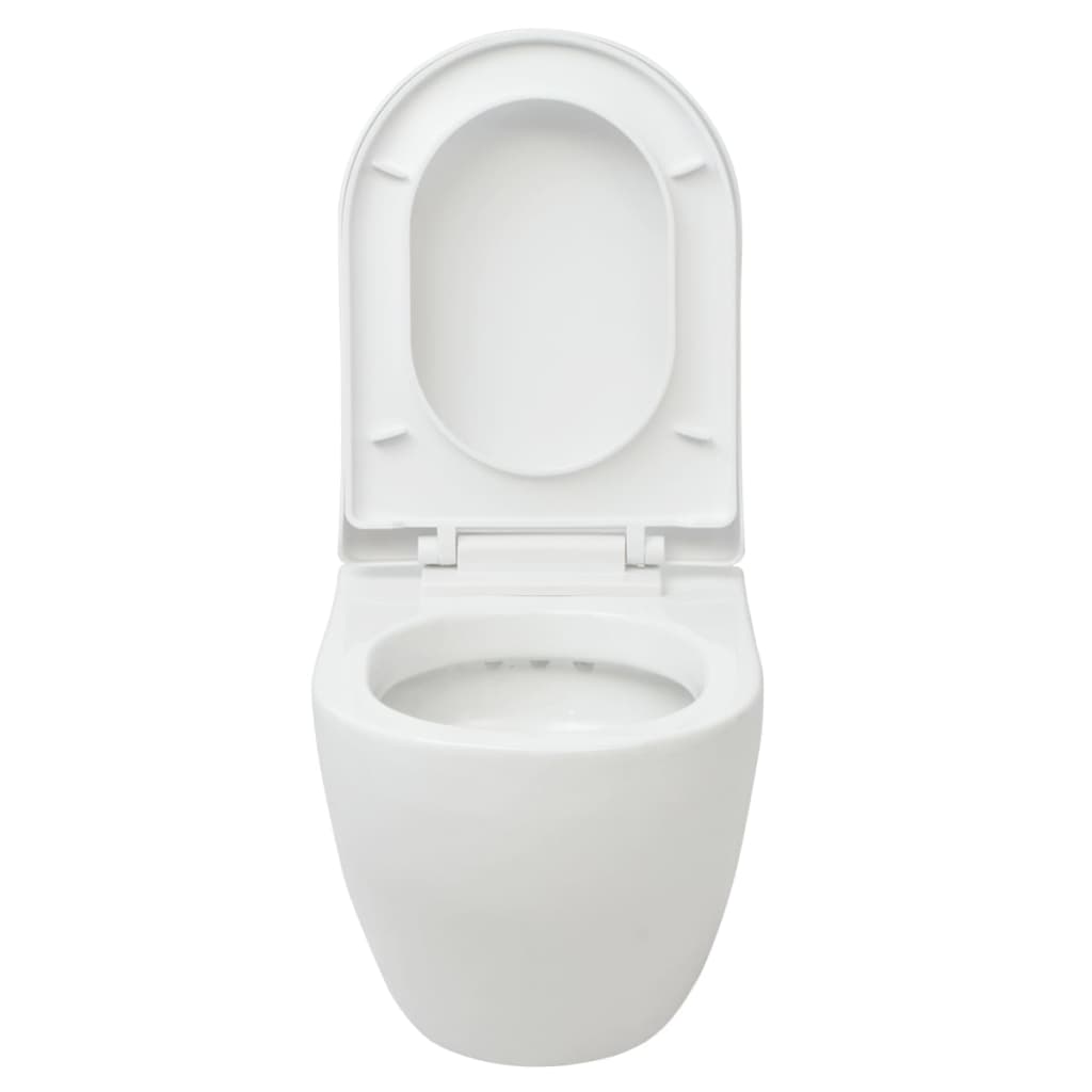 vidaXL Toaleta wisząca ceramiczna, biała