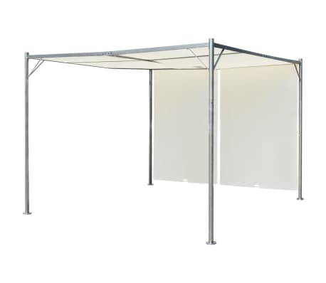 Vidaxl Pergola With Adjustable Roof Cream White Steel 3x3m Canopy