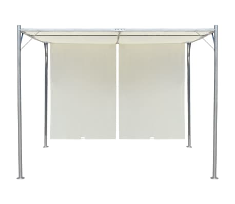 vidaXL Pergola Stahl-Gestell 3x3m Cremeweiß Garten Pavillon mit