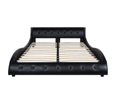 vidaXL Cadru de pat, negru, 140 x 200 cm, piele artificială