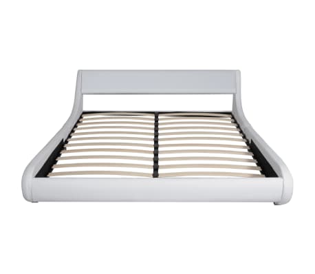 vidaXL Estructura de cama de cuero artificial blanco 180x200 cm