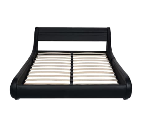 vidaXL Okvir za krevet od umjetne kože s LED svjetlom crni 140 x 200 cm