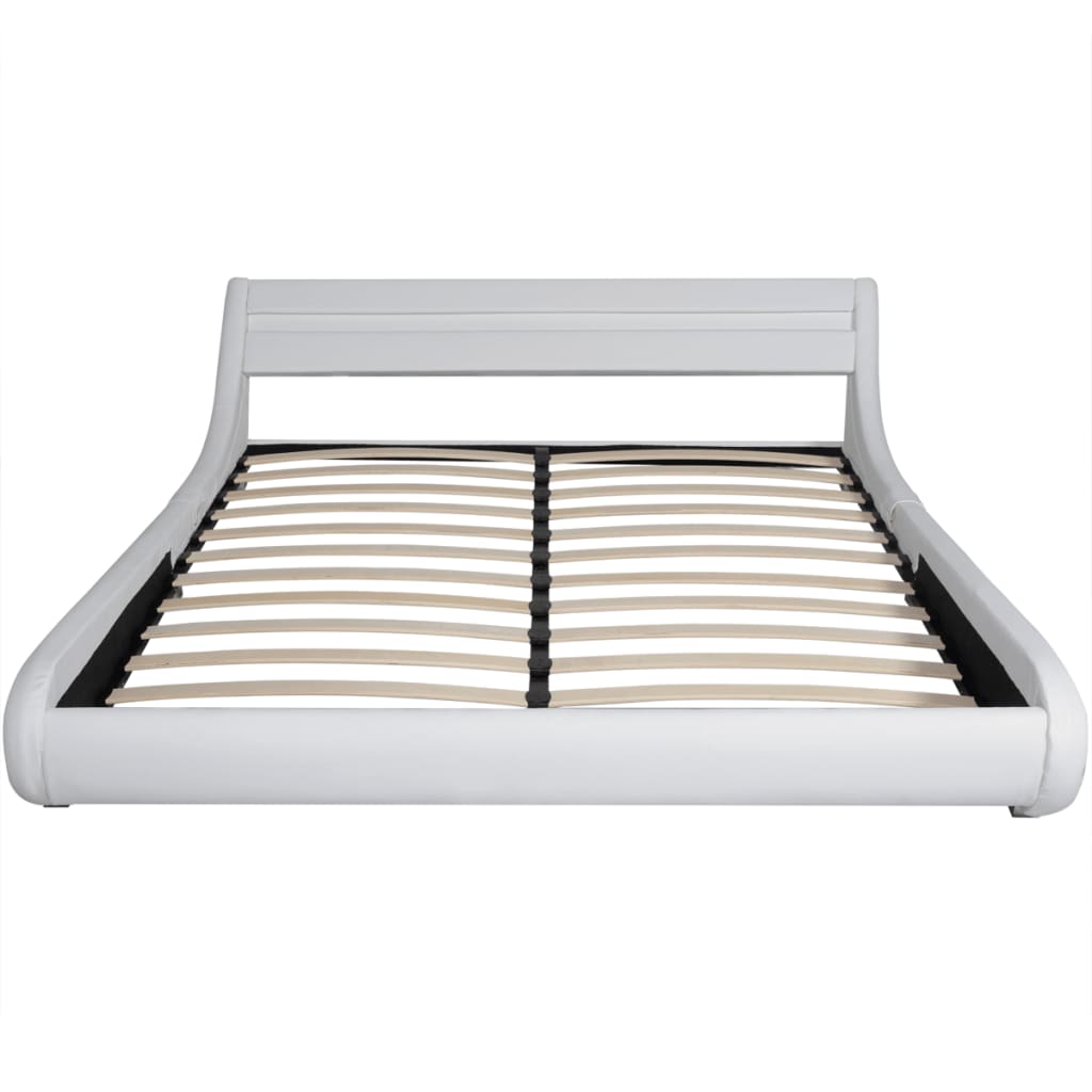 vidaXL Okvir za krevet od umjetne kože s LED svjetlom bijeli 180 x 200 cm