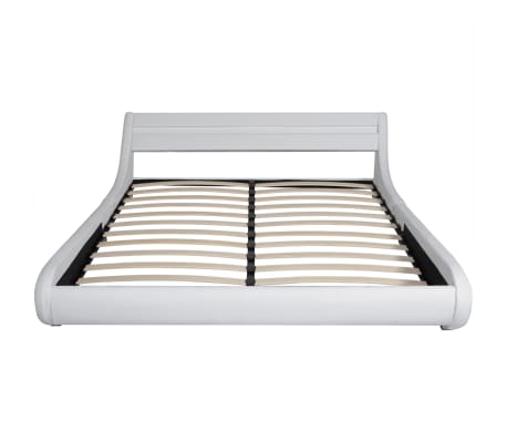 vidaXL Cadre de lit avec LED Blanc Similicuir 180 x 200 cm
