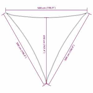 Plachta proti slunci z oxford. látky trojúhelník 5x5x5m béžová - obrázek 9