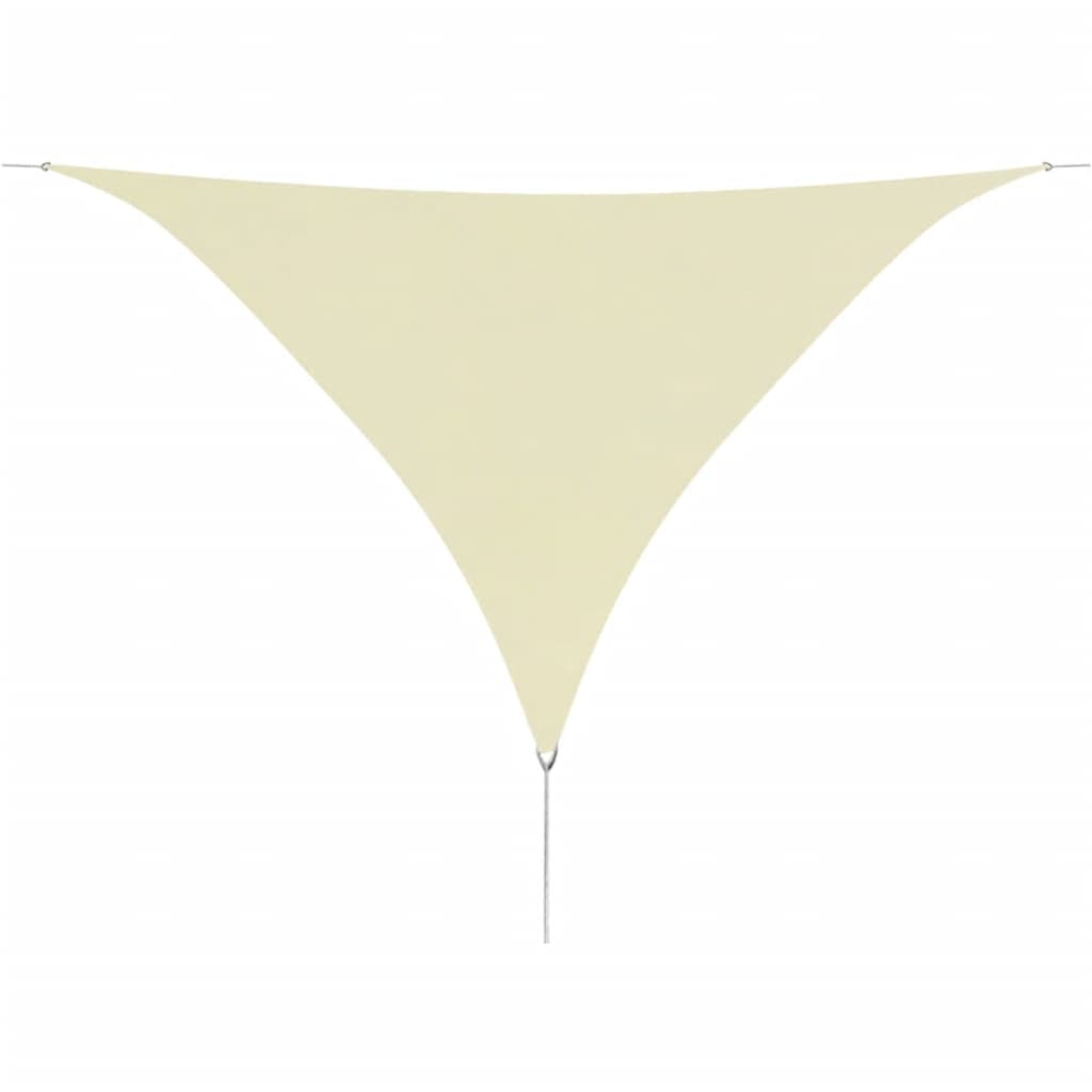 Parasolar din țesătură oxford, triunghiular, 5 x 5 x 5 m, crem 