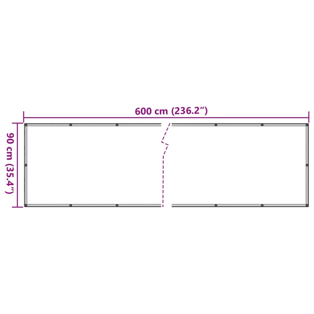 Prelată pentru balcon din țesătură oxford, 90x600cm, antracit