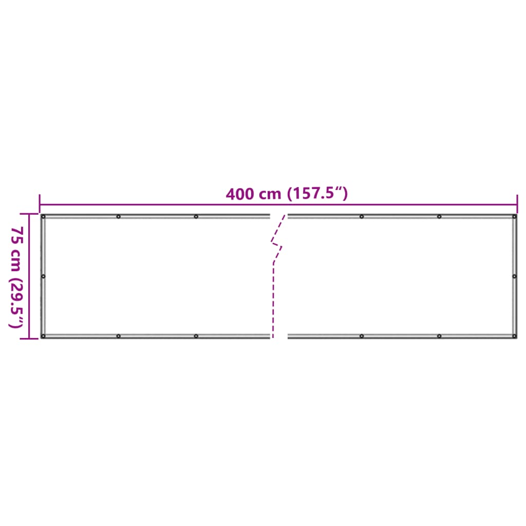 Wodoodporny parawan 75x400 cm, beżowy, z aluminiowymi oczkami