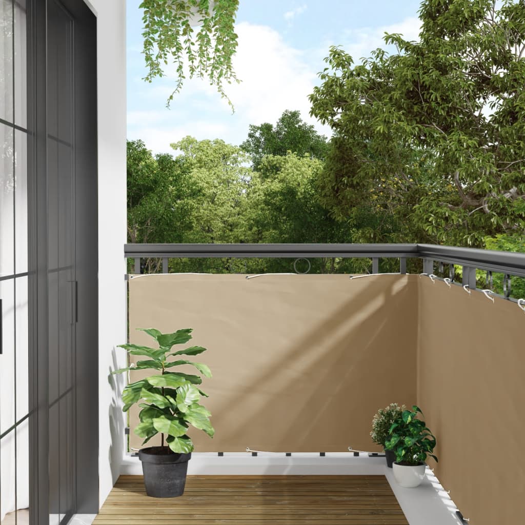 vidaXL Prelată pentru balcon din țesătură oxford, 90x600cm, bej