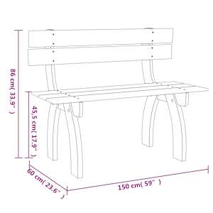 Zahradní lavice 150 cm impregnované borové dřevo - obrázek 5