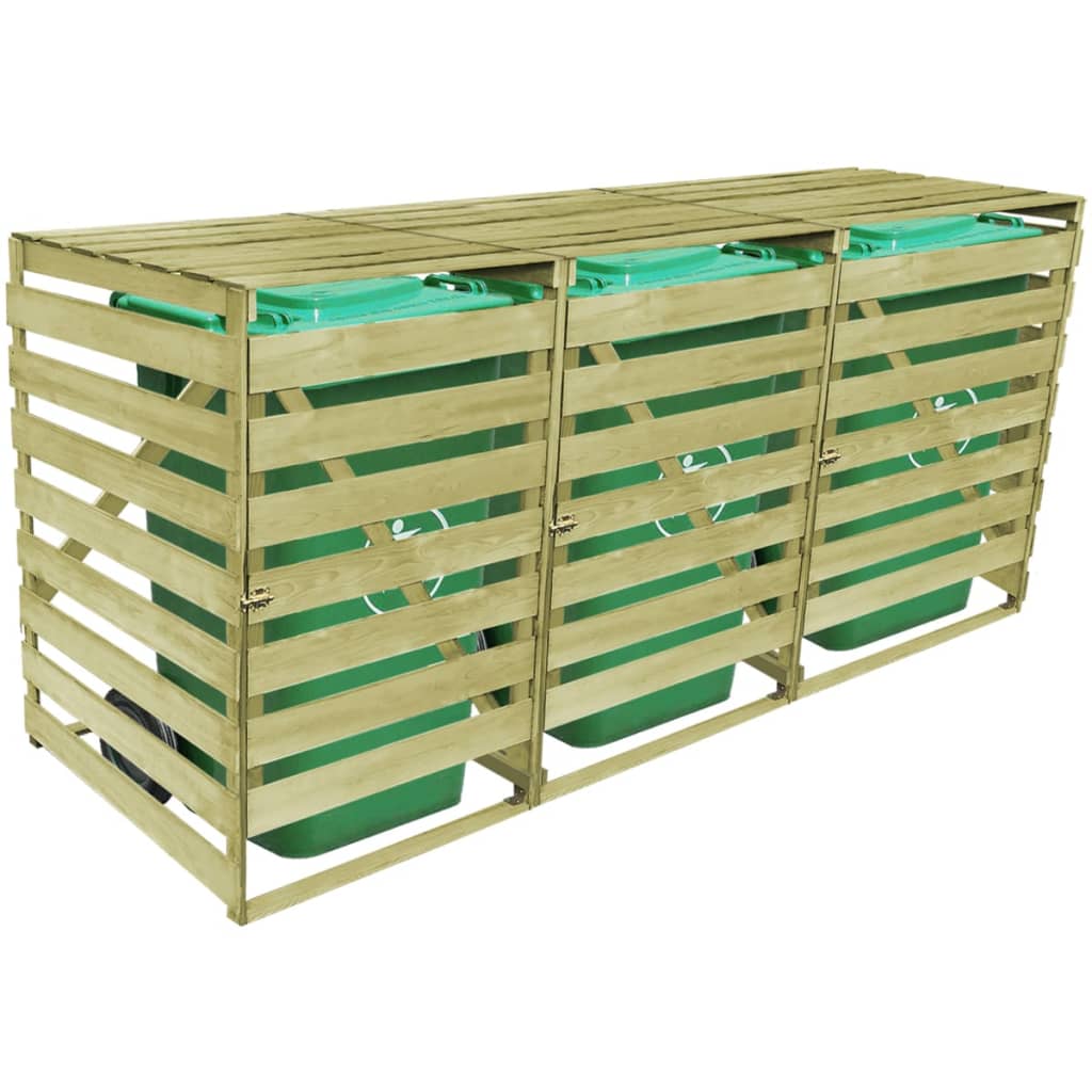 Containerberging driedubbel 240 L geïmpregneerd hout