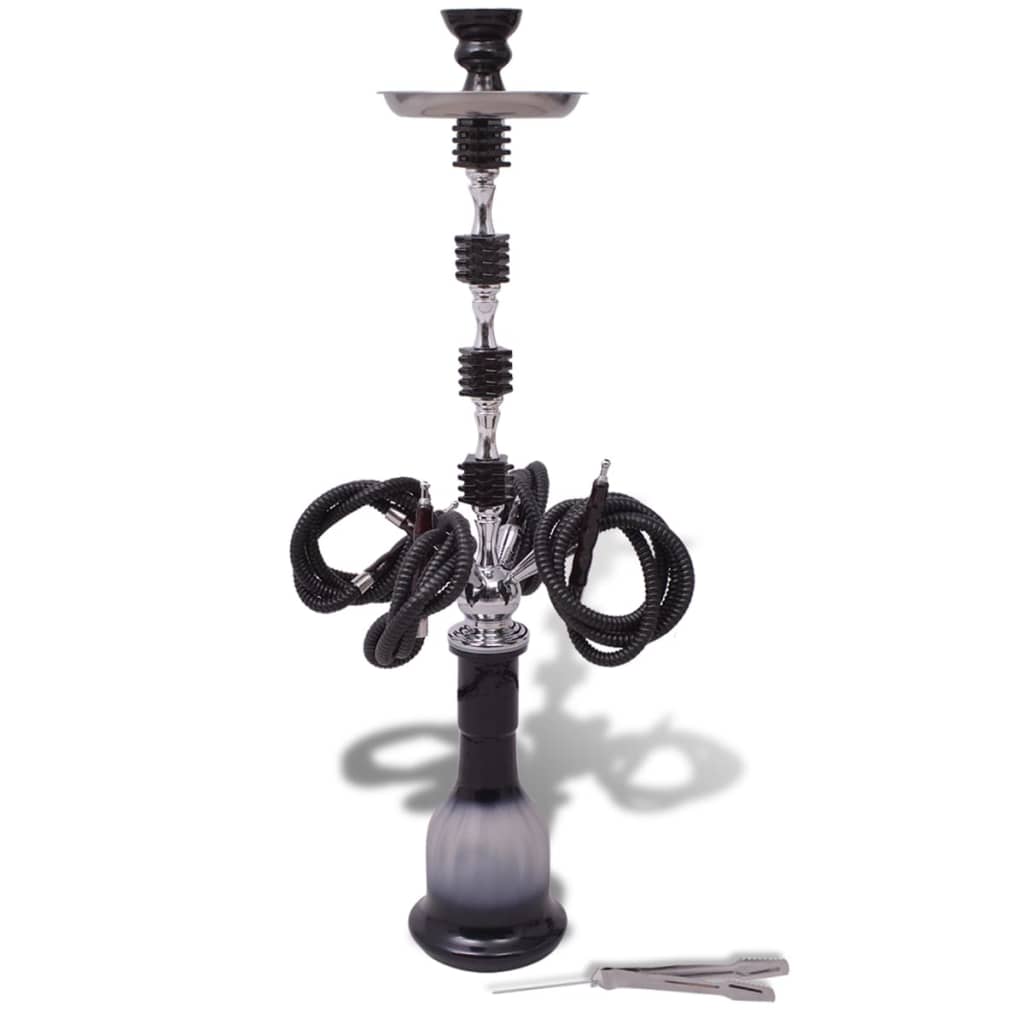 

vidaXL Waterpijp/Hookah/Shisha met 4 slangen zwart XXL 83 cm