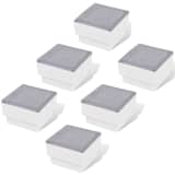 vidaXL Luzes LED de encastrar no chão 6 pcs 100x100x68 mm