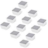 vidaXL Luzes LED de encastrar no chão 12 pcs 100x100x68 mm