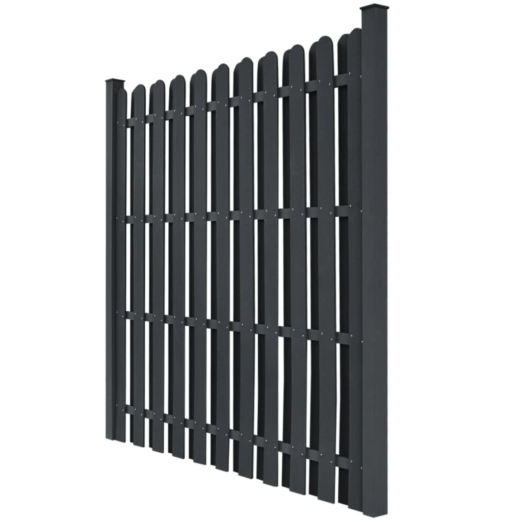 vidaXL Panel de valla cuadrado con 2 postes WPC gris 180x180 cm