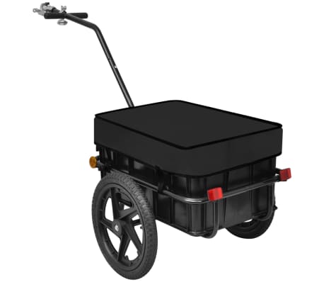 vidaXL Remolque de carga para bicicletas/ carro de mano 70 L negro