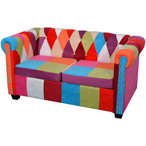 vidaXL Chesterfield 2-kohaline diivan, kangas