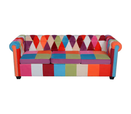 vidaXL Chesterfield trivietė sofa, audinys