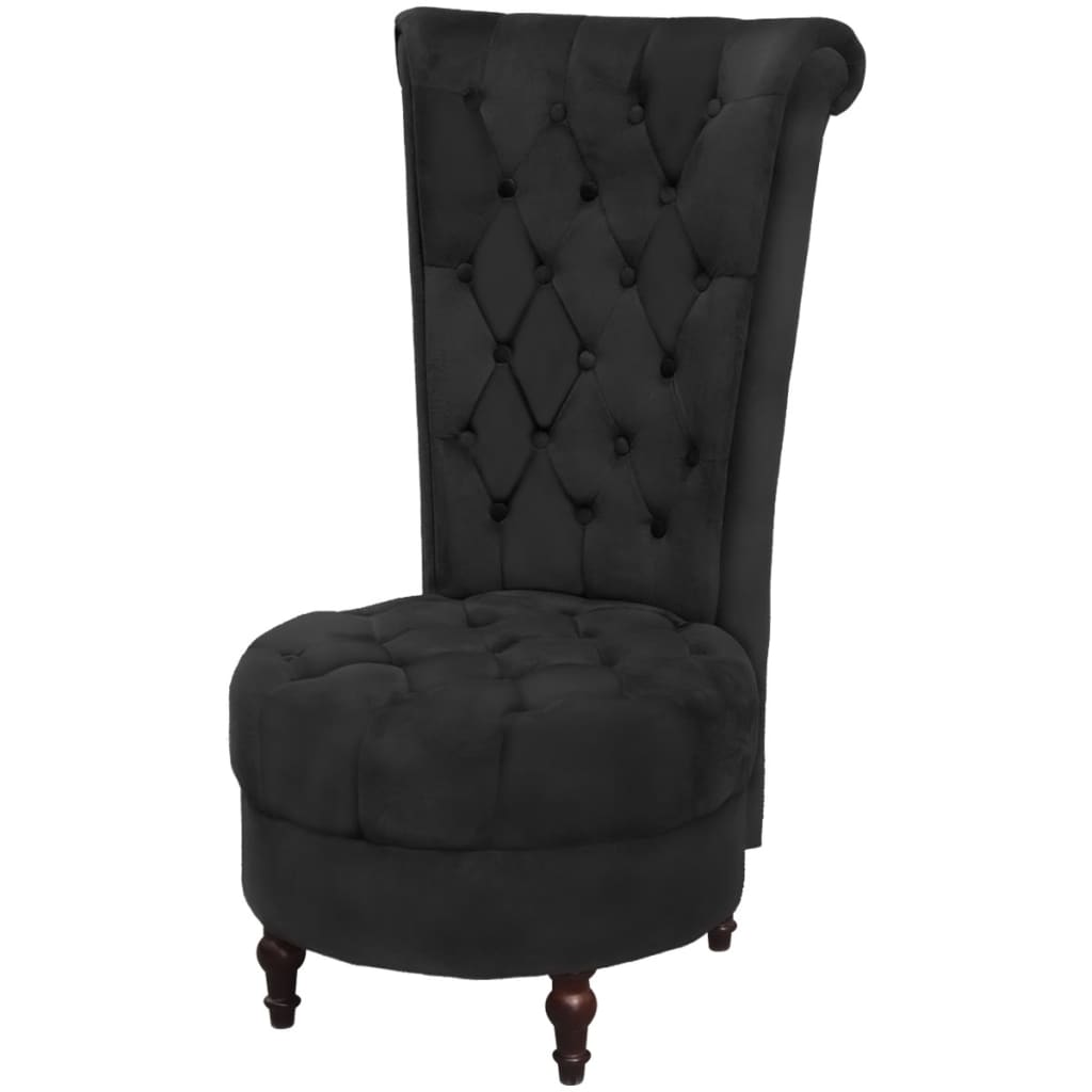 vidaXL Fotoliu cu spătar înalt, negru, material textil
