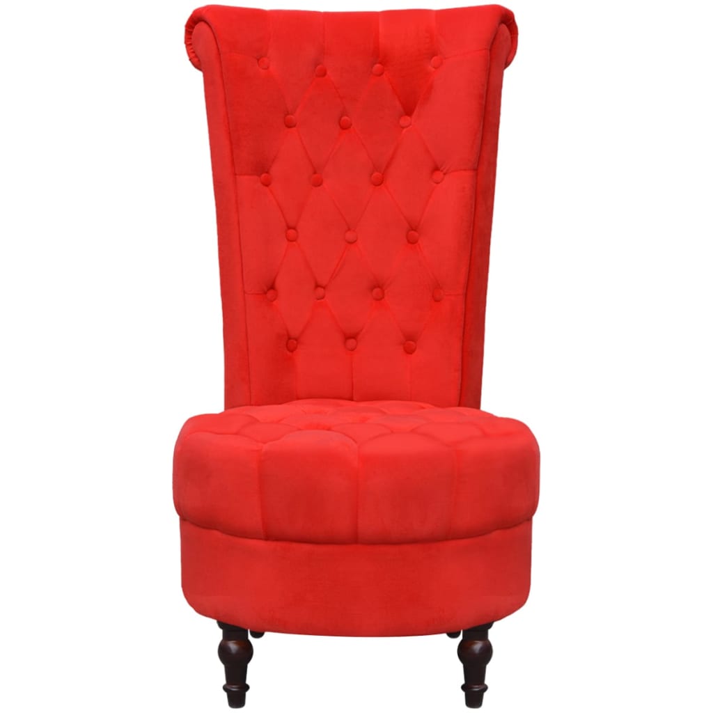 vidaXL Chaise de canapé avec dossier haut Rouge Tissu