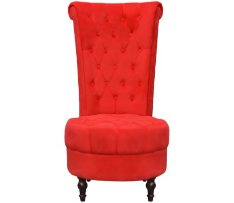 vidaXL Fotel z wysokim oparciem, czerwony, tkanina