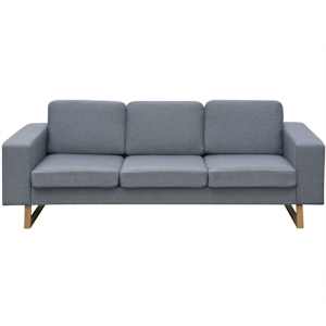 vidaXL Canap&eacute; avec 3 places tissu gris clair