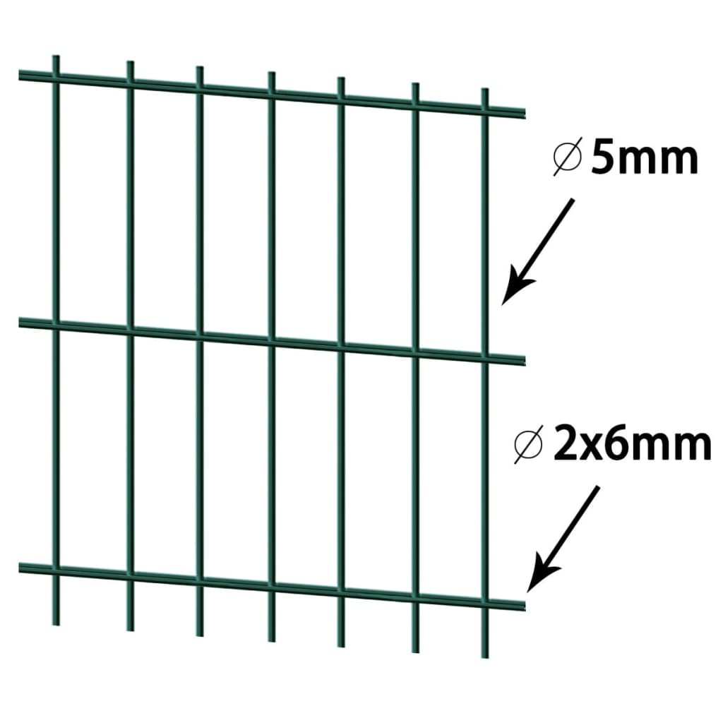 vidaXL Panel ogrodzeniowy 2D, 2,008 x 1,63 m, zielony