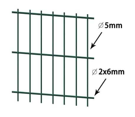 vidaXL Panneau de clôture de jardin 2D 2,008x1,63 m Vert