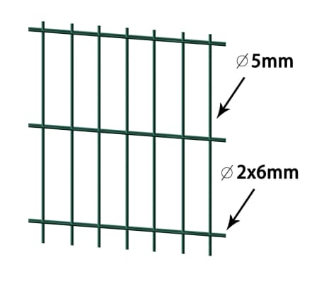 vidaXL Panneau de clôture de jardin 2D 2,008x2,03 m Vert
