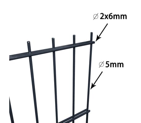 vidaXL 2D Garden Fence Panel 2.008x0.83 m Grey