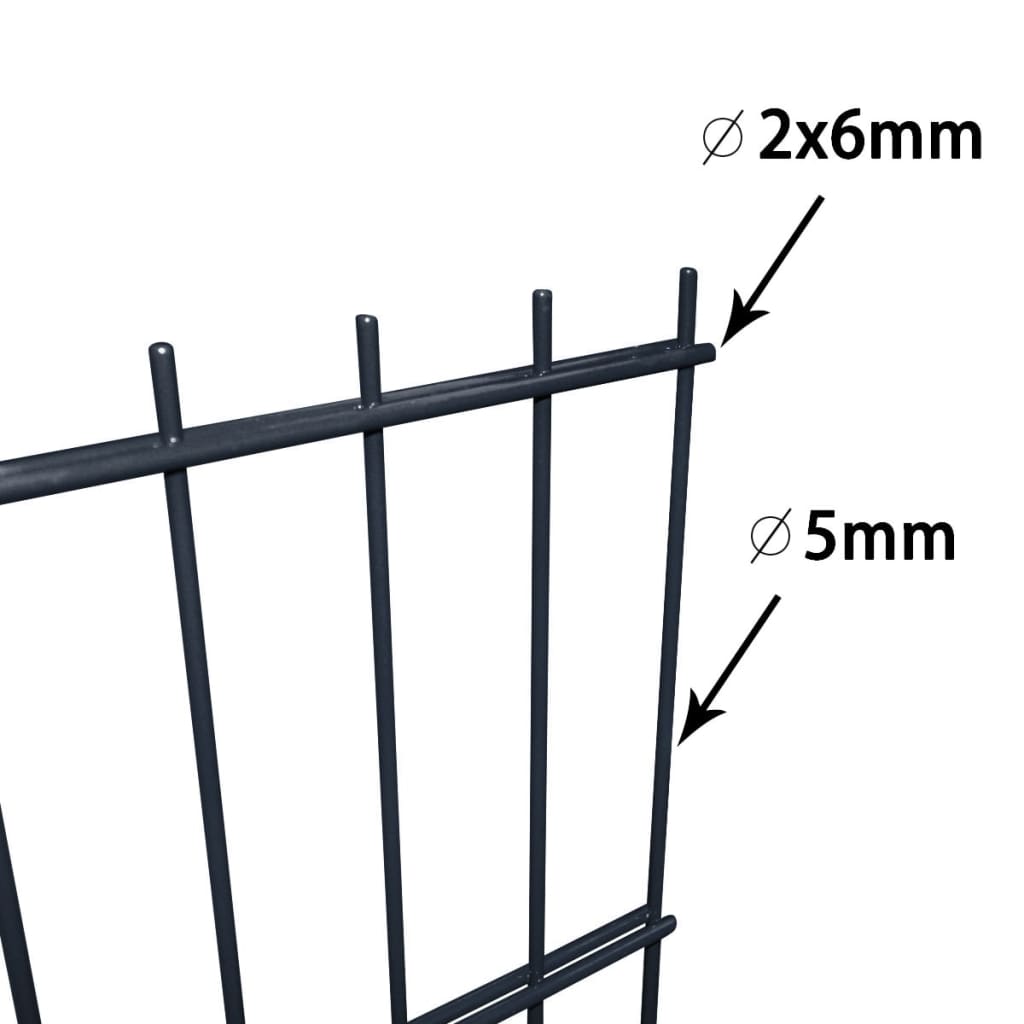 vidaXL Doppelstabmatte 2,008x1,03 m Grau