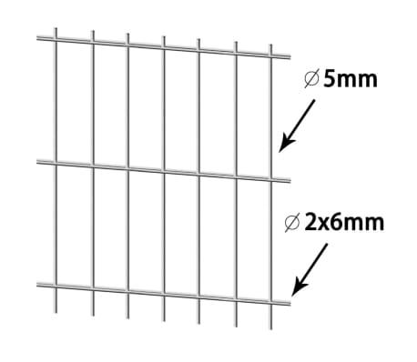 vidaXL 2D hegnspanel 2,008x1,63 m s&oslash;lvfarvet