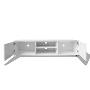 TV stolek bílý s vysokým leskem 140 x 40,5 x 35 cm - obrázek 4