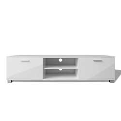 vidaXL M&oacute;vel de TV 140x40,5x35 cm branco brilhante