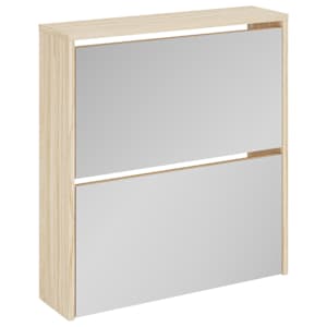 vidaXLi 2 sahtli ja peegliga kingakapp 63 x 17 x 67 cm tammev&auml;rvi