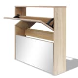 vidaXL Scarpiera con 2 Ripiani e Specchio in Rovere 63x17x67 cm