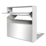 vidaXL Skoskap 2 høyder speil hvit 63x17x67 cm