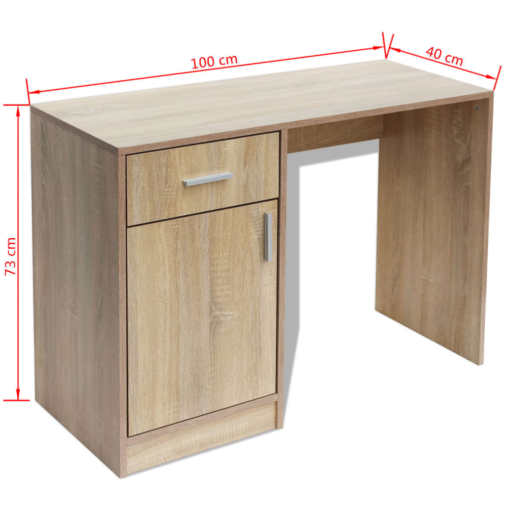  Dubový stôl so zásuvkou a skrinkou, 100 x 40 x 73 cm