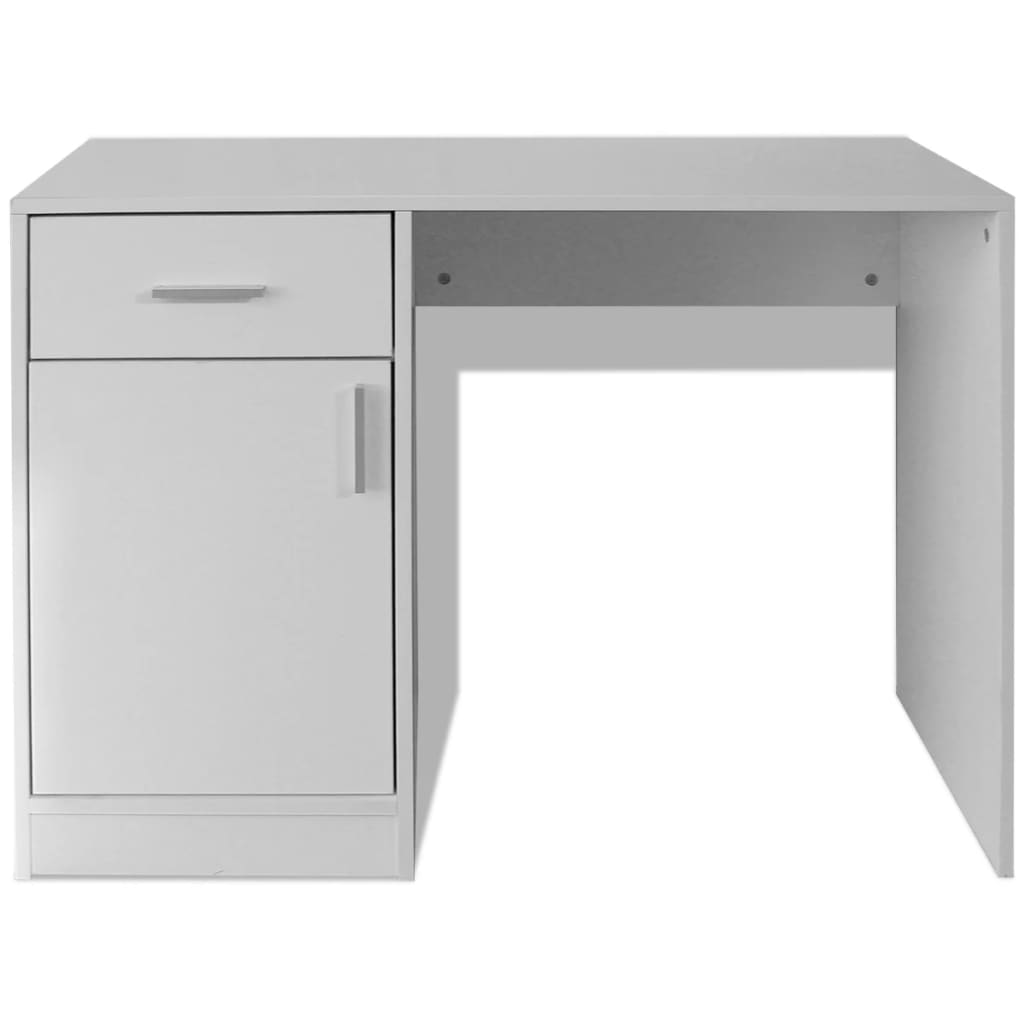 imagem de vidaXL Mesa com gaveta e armário 100x40x73 cm branco4