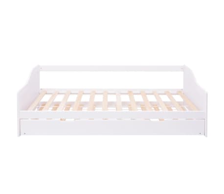 vidaXL Pull Out Sofa Bed Frame White Pinewood 90x200 cm