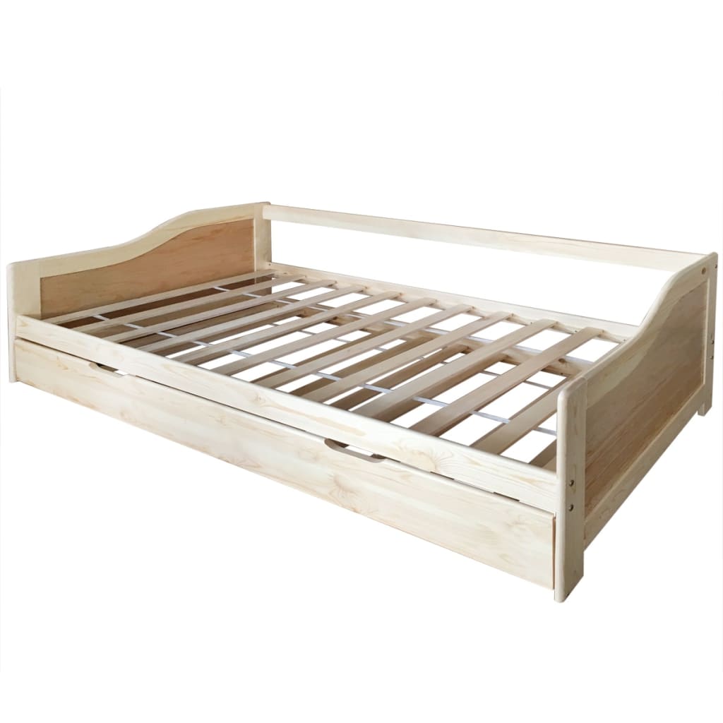 vidaXL Estrutura sofá-cama de puxar pinho maciço 90x200 cm