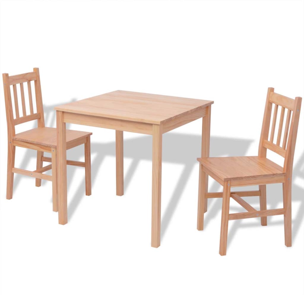 Set de masă, trei piese, lemn de pin