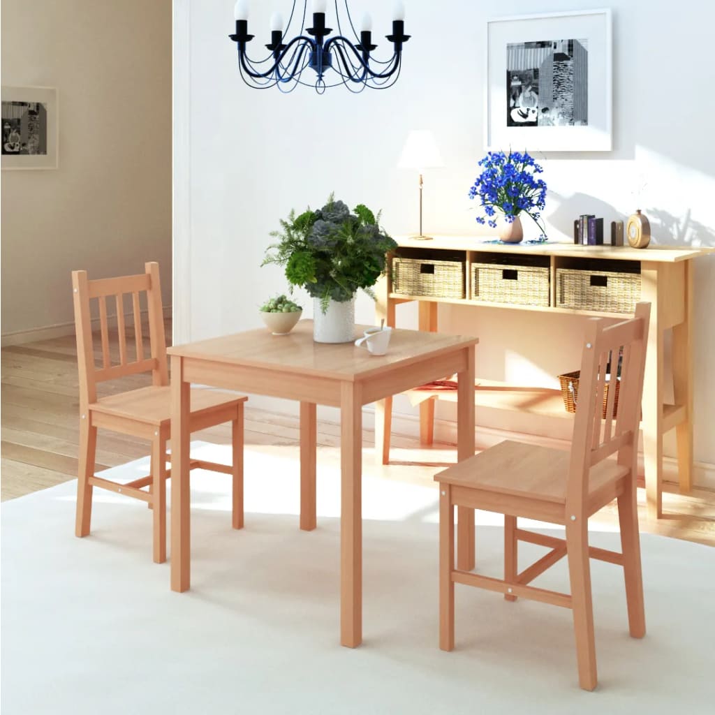 vidaXL Set masă și scaune din lemn de pin, 3 piese vidaxl.ro