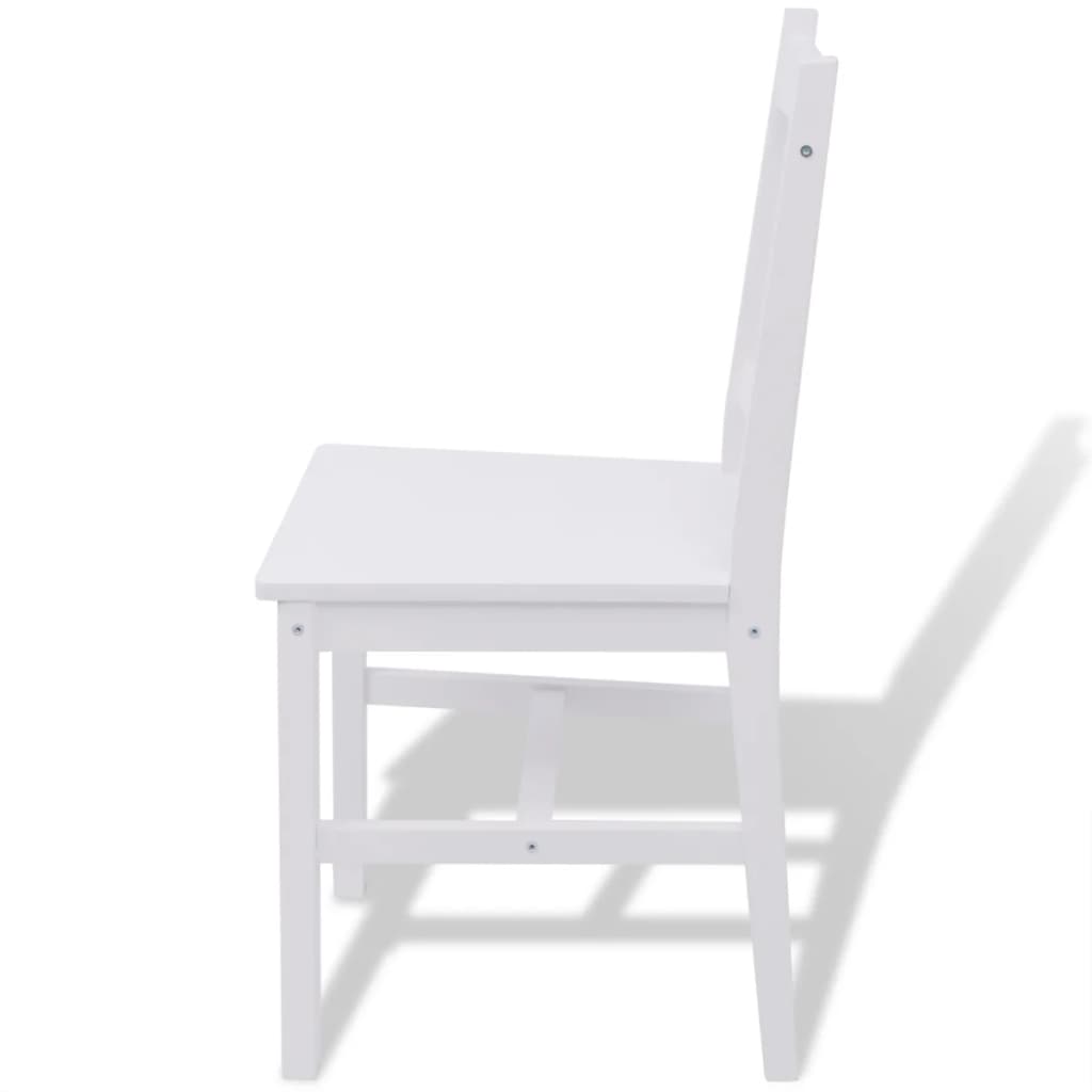 Set masă și scaune din lemn de pin, 7 piese, alb